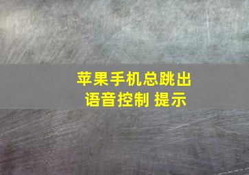 苹果手机总跳出 语音控制 提示